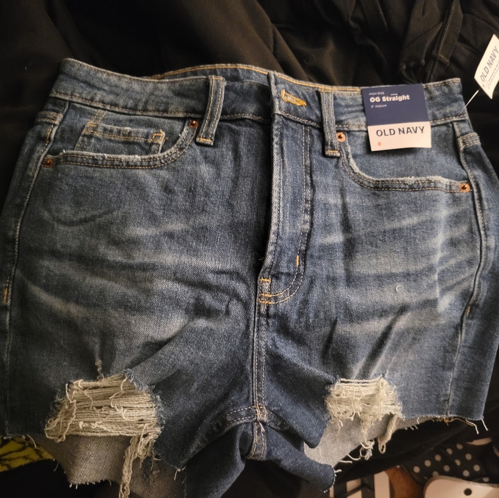 Old Navy Women's Blue Distressed Denim Shorts